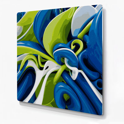 Art mural bleu Biomorphic Abstraction 87