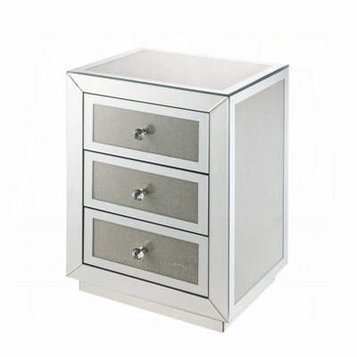 Table de chevet avec trois tiroirs Glam Style