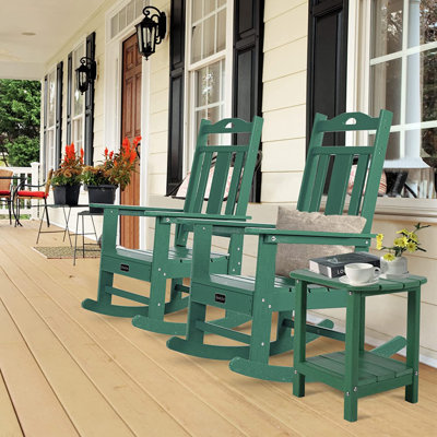 Patio Rocking Chair, Hdpe Outdoor Indoor Porch Rocker (set Of 2)