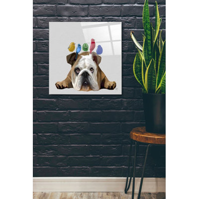 English Bulldog And Birds by Fab Funky - Unframed Painting