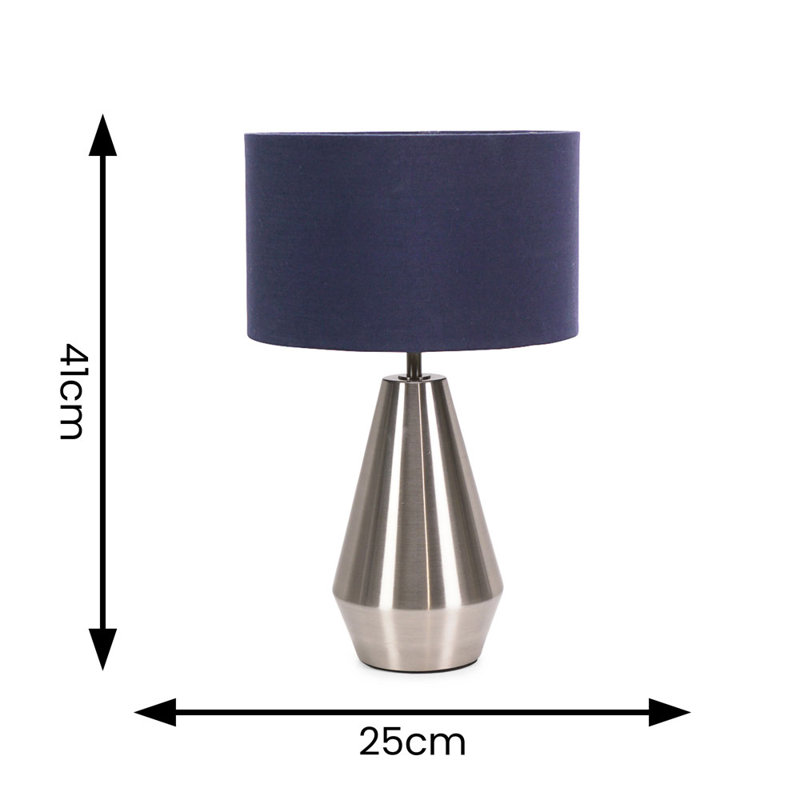 Lamp, Navy Blue, Silver