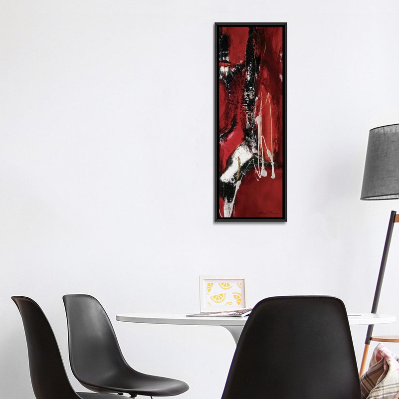 «Tango I», impression sur toile tendue, H 48 po x l 16 po x P 1,5 po, Papier avec cadre noir