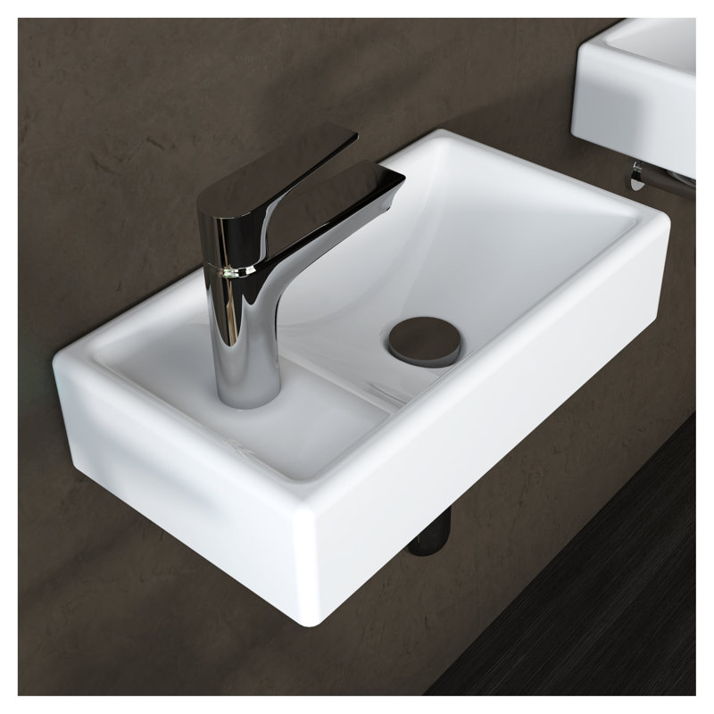 Blue Elephant 409.7mm L x 228.6mm W White Ceramic Rectangular Sink
