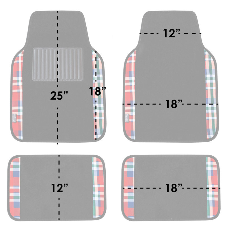Ensemble de tapis de sol Tartan11, Rouge