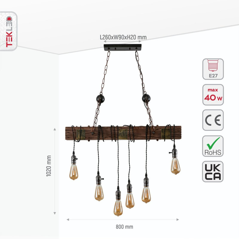 6 - Light Kitchen Island Chandelier