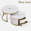 Table basse gigogne moderne 2 pièces avec 2 tiroirs et pieds dorés