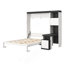 Lit escamotable double avec bureau, tablettes et armoires de rangement