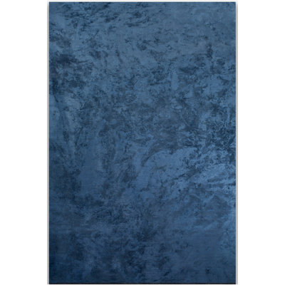 Tapis bleu marine en coton noué à la main Rapture