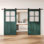 Portes de grange en verre givré non assemblées et finies avec ensemble de quincaillerie d'installation sans dérivation Homacer de 42 po x 80 po Homacer Royal Pine