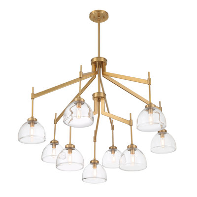 Cedeno 9-Light Chandelier in Warm Brass