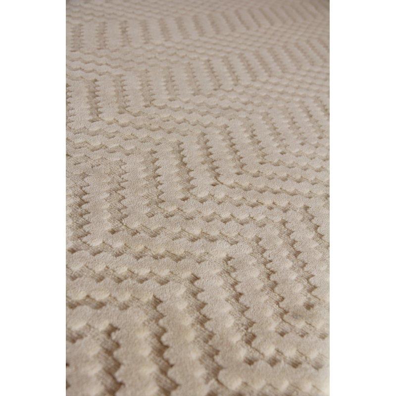 Demani Wool Chevron Area Rug in Linen, Rectangle 14' x 18'