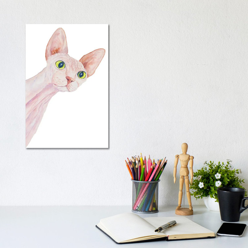 Funny Sphinx Cat by Alexey Dmitrievich Shmyrov - Wrapped Canvas Print, 20.32 cm H x 30.48 cm W