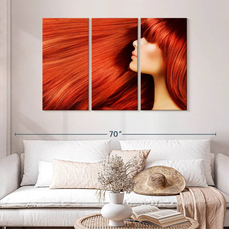 Longs cheveux roux Shuttleworth, H 32 po x l 50 po