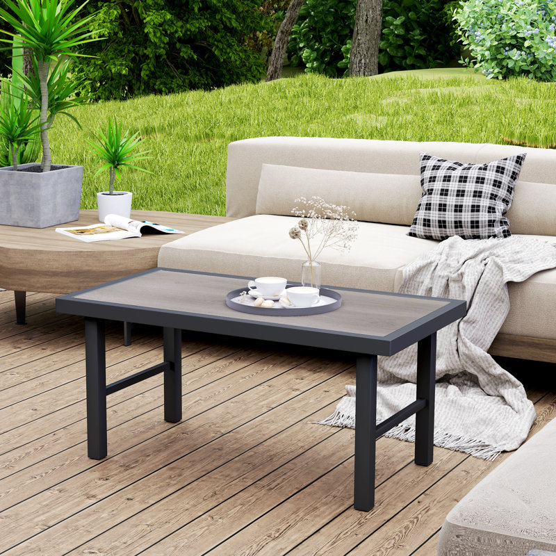 Rectangular 100Cm L Outdoor Coffee Table, Grey