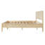 Structure de lit plateforme très grand en bois avec tête de lit à panneau, bois massif / panneau de fibres à densité moyenne, support à lattes, aucun sommier requis, assemblage facile, naturel-1523900040-1523900037