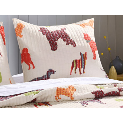 Housse matelassée 100% coton Greenland Home Fashions avec impression de chien charmant 20 po x 26 po
