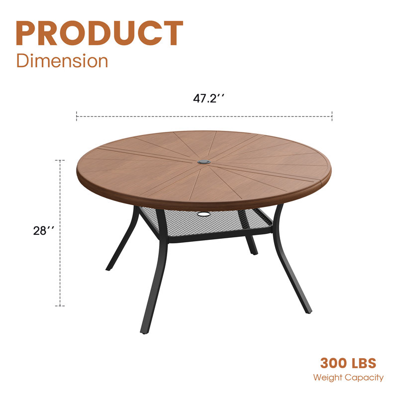 Table de salle à manger 6 personnes, Brun / bois brossé
