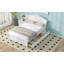 Twin Size Wood Platform Bed with Headboard and Two Drawers, White-369186178