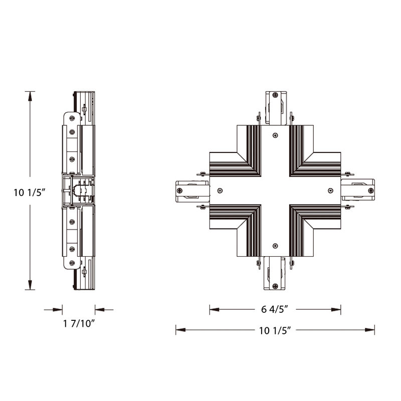 Recessed X Track Connector, White