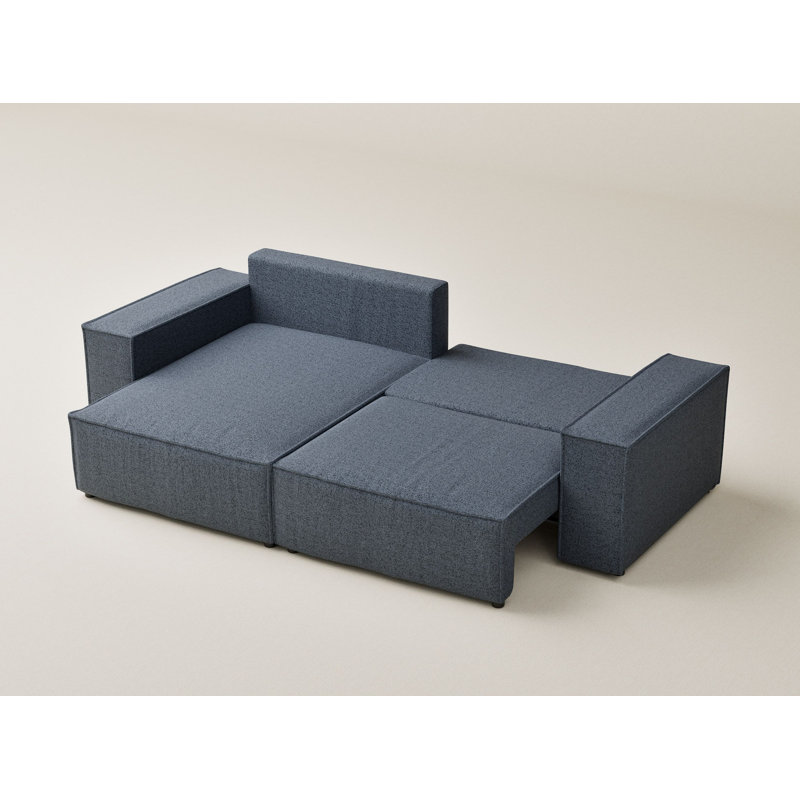 Upholstered Corner Sofa, Left Hand Facing, Blue