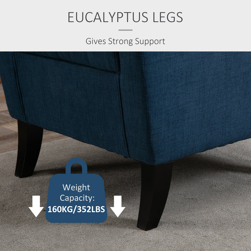 Lachesis Wingback Chair, Blue Polyester