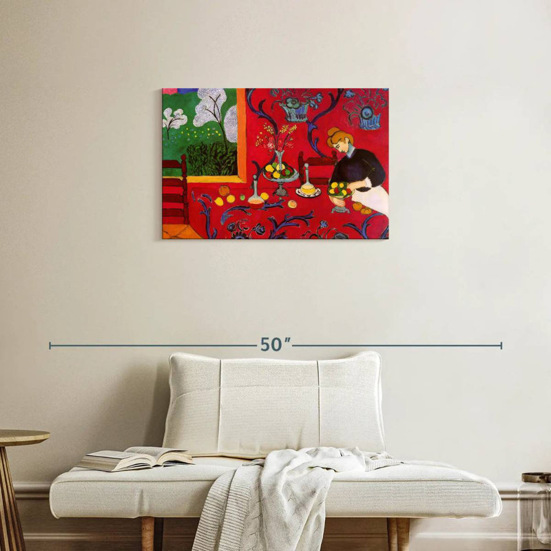 Harmonie Leisha en rouge, H 20 po x l 30 po