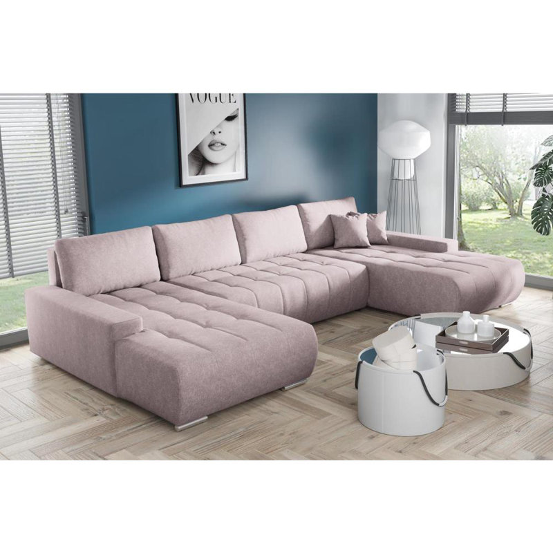 Haussman Corner Sofa Bed, Pink