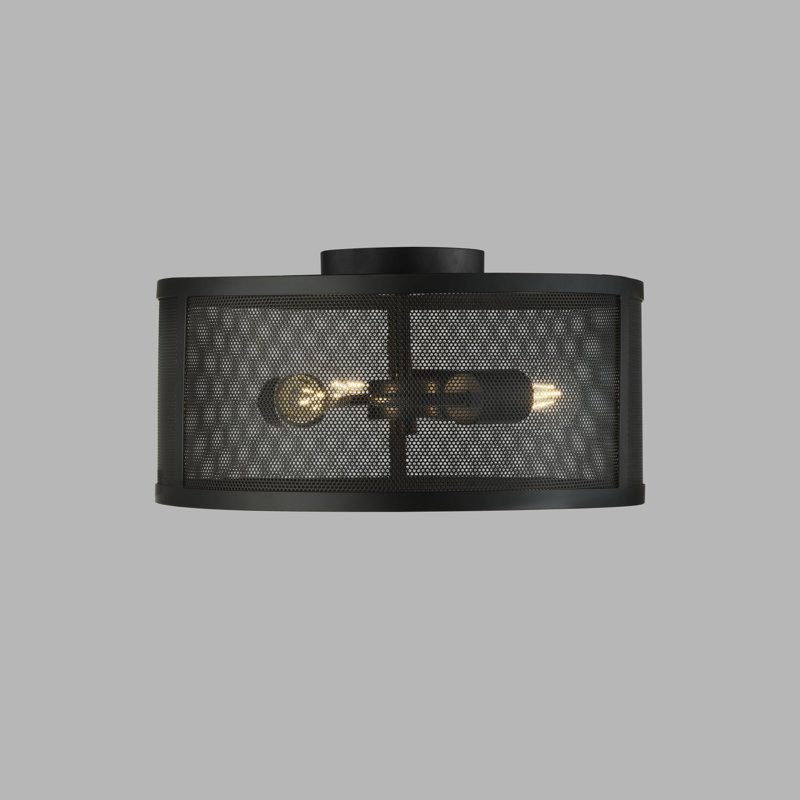 Victorville Semi Flush Mount, Black