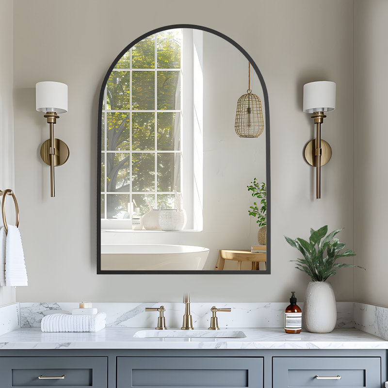Miroir mural Margulies, H 38 po x l 26 po, Noir