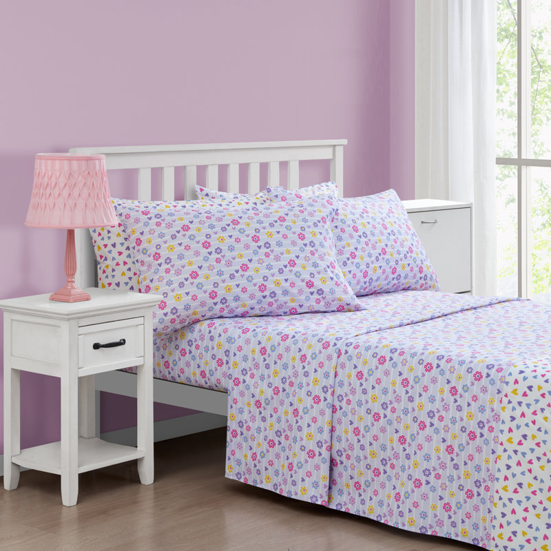 Ensemble de draps Flower Power, Ensemble de draps pour lit double + 4 pièces supp