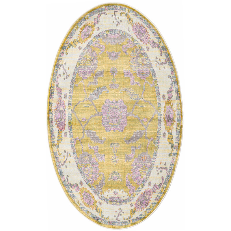Ikat Indoor Rug, Oval 3'3" x 5'3"