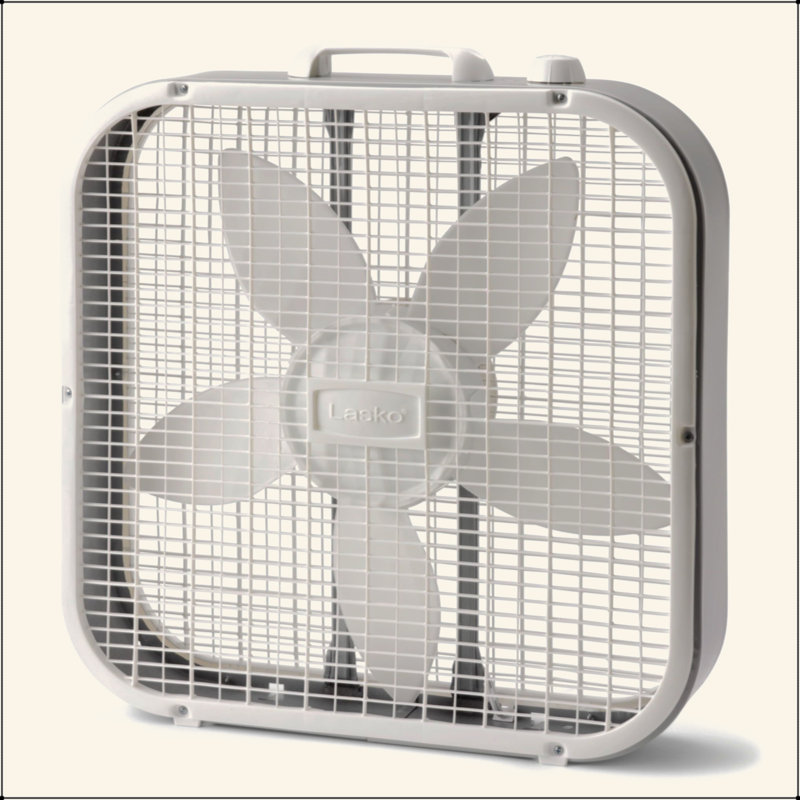 Ventilateur carré 20 po avec moteur résistant aux intempéries, 3 vitesses, H 22,5 po, blanc, B20200, neuf