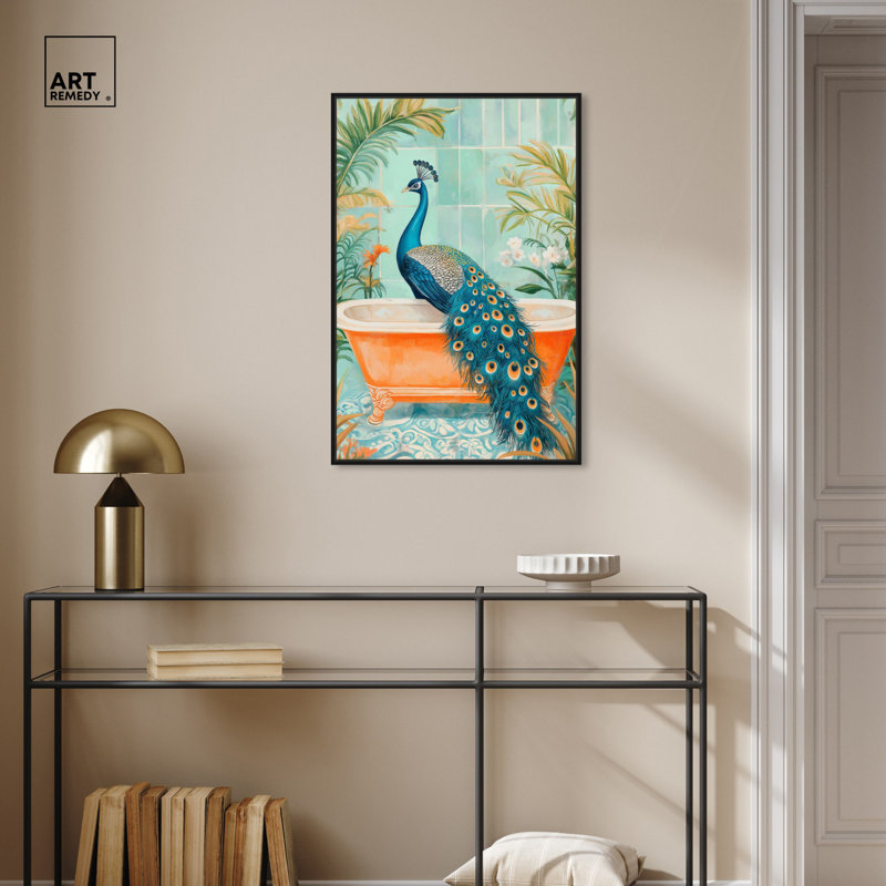 Toile de salle de bain élégante, H 55 po x l 37 po, Cadre noir