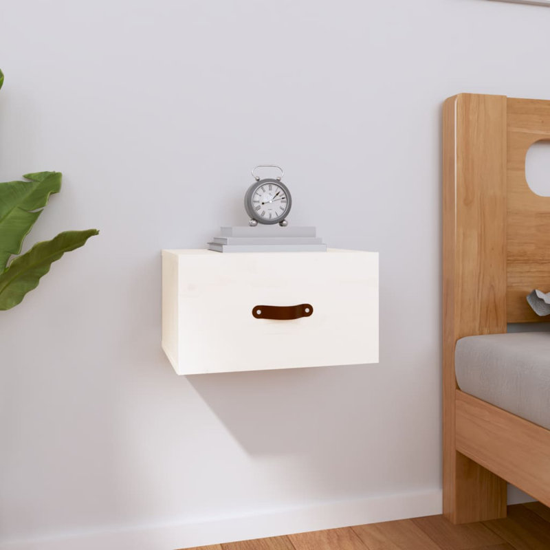 Kashina 40cm W Solid Wood Bedside Table, White