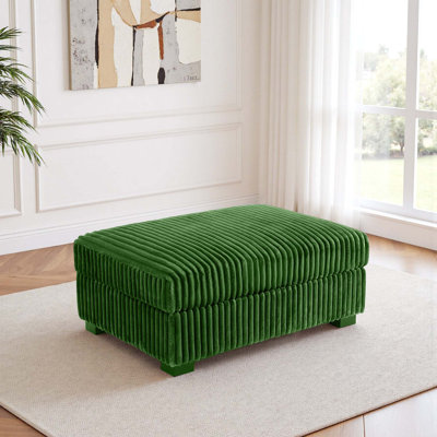 Repose-pieds rembourré rectangulaire en flanelle de fourrure de lapin, pièce modulaire simple pour canapé modulaire