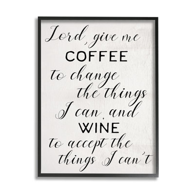 «Lord, Donnez-moi du café et du vin»