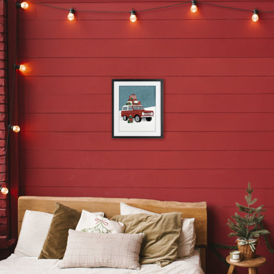 «Red VUS Christmas Time», reproduction encadrée sous verre, conception de Jilly Jack Designs