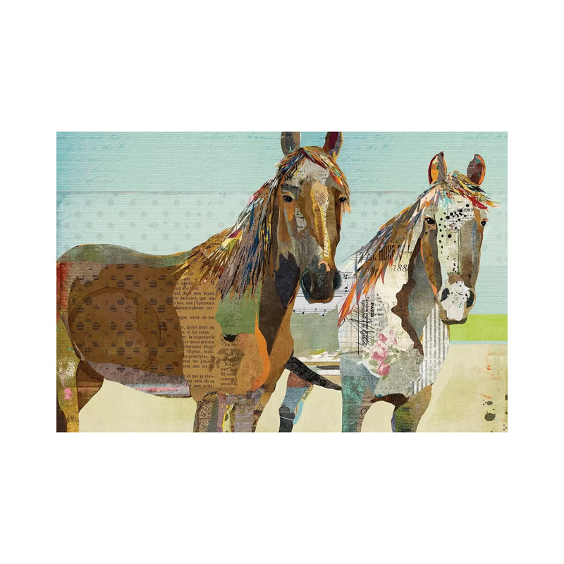 2 Horses by Traci Anderson - Wrapped Canvas Print, 30.48cm H x 45.72cm W x 1.91cm D