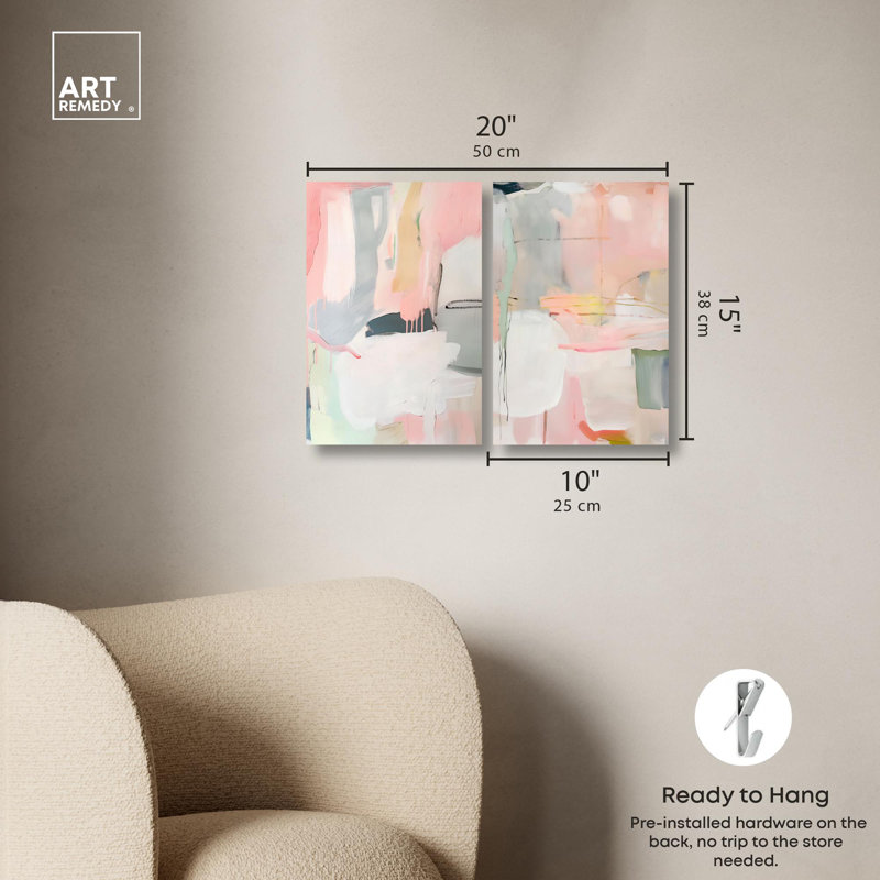 «Oasis Minimalist Room Art», ensemble de 2 impressions sur toile par , H 15 po x l 10 po, Toile tendue, Ne s’applique pas