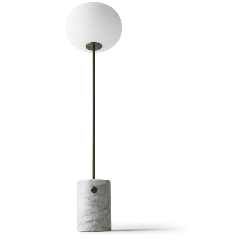 JWDA Floor Lamp, Bronzed Brass/White Carrara Marble