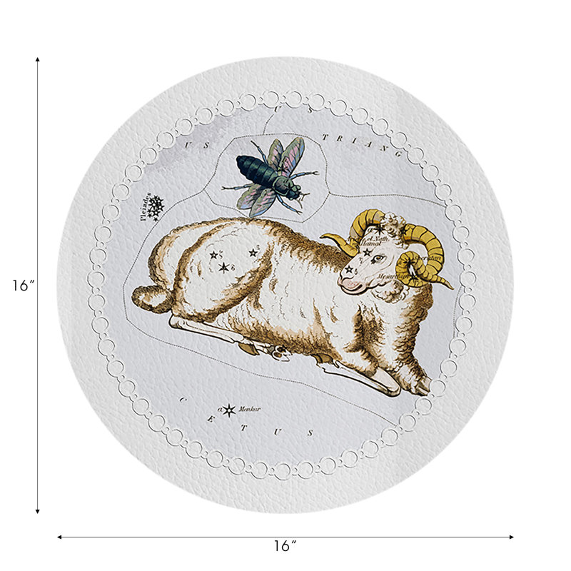 Napperon Zodiac Aries, Blanc