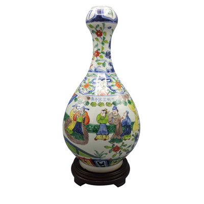 Chinese Vase Garlic Shaped Famile Vert