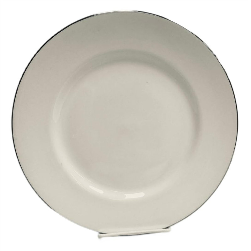Ensemble de 4 assiettes à dîner avec garniture platine Victoria