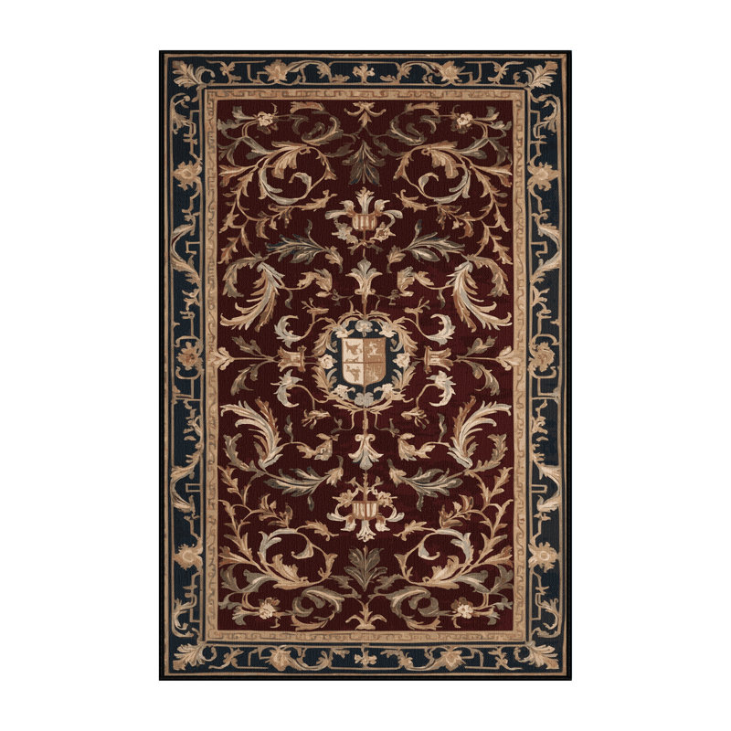 Tapis noir français lavable à la machine, Rectangle 7 pi x 9 pi