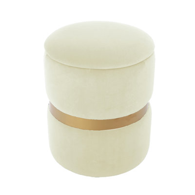 Alanii Velvet Round Storage Ottoman