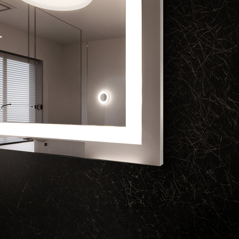 Miroir de salle de bain / meuble-lavabo super lumineux en verre trempé anti-buée, 32 po x 70 po