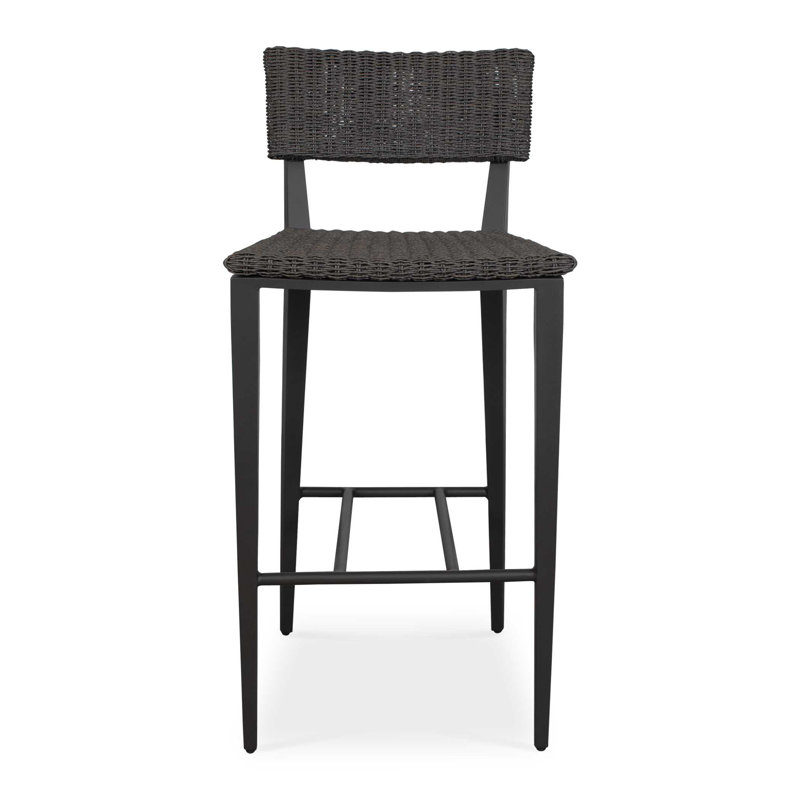 Coleston Outdoor Counter Stool, 30.5", Black, Black