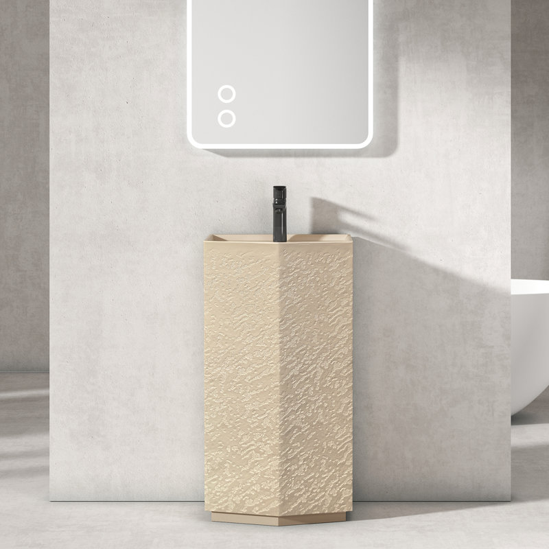 Lavabo de salle de bain sur pied 34 po