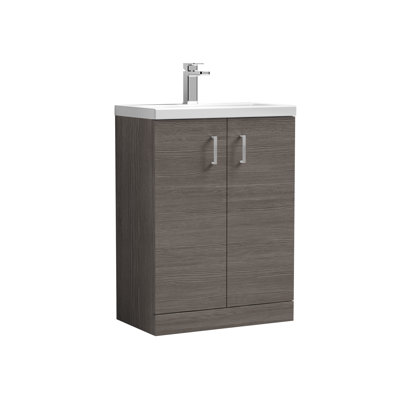 Arno Compact 605mm Single Bathroom Vanity with Integrated Vitreous China Basin