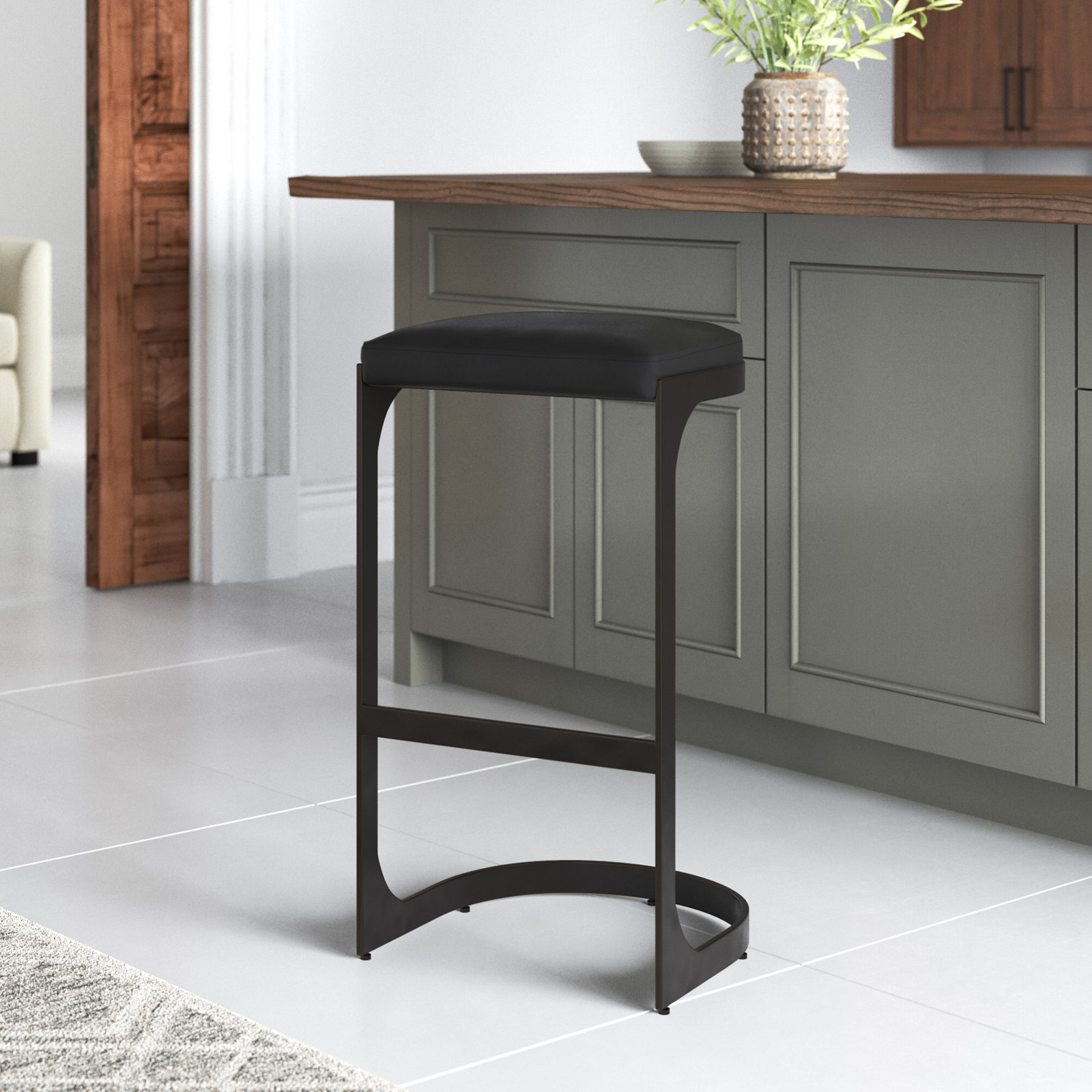 Bellesa Counter & Bar Stool, Black, Bar Stool (31.5” Seat Height)